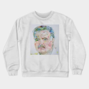 ERNEST HEMINGWAY watercolor portrait .5 Crewneck Sweatshirt